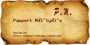 Pappert Mátyás névjegykártya